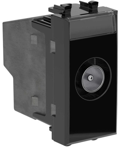 Розетка TV Проходная модульная DKC Avanti 1-м. 1 мод. черный квадрат фото Розетка TV Проходная модульная DKC Avanti 1-м. 1 мод. черный квадрат картинка